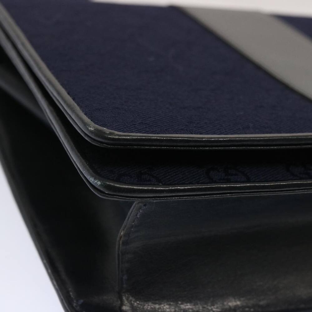 GUCCI GG Canvas Shoulder Bag Navy Black - Picture 10 of 16